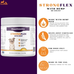 PiccardNaturePets StrongFlex avec support articulaire en chanvre pour chiens 60 bouchées douces image 2