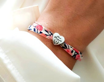 Sterling Silver And Liberty Cord Bracelet Birthday Gifts Best Friend, Bestie Bracelet Gifts For Her, Women's Birthday Gift