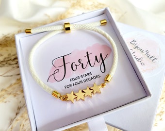 Birthday Gifts For Women 20th/30th/40th/50th/60th, Star Adjustable Bracelet 40th Birthday Gift For Her Friends Sister, 40th Birthday Jewelry