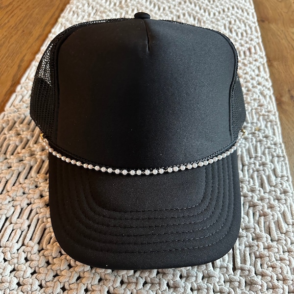 Pearl Chain, Trucker Hat Chains, Chains For Trucker Hats, Patch For Hat, Hat Accessories, DIY Hat