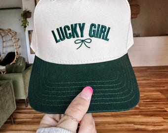 Lucky Girl Bow Embroidered Hat