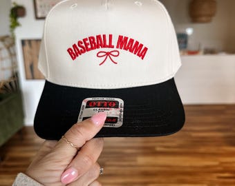 Baseball Mama Bow Embroidered Baseball Hat