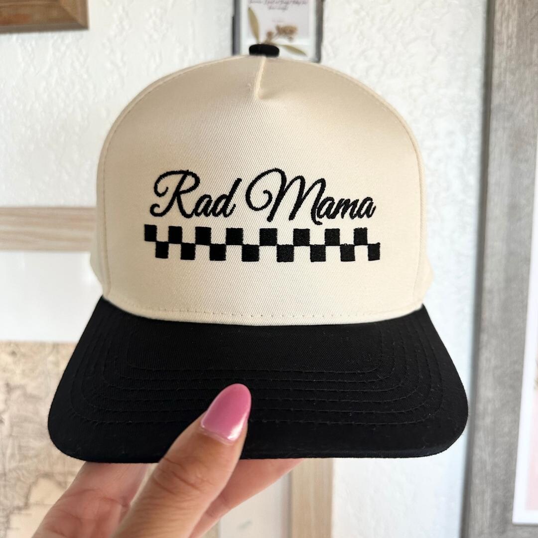 Rad Mama Embroidered Checkered Hat - Etsy display picture 1