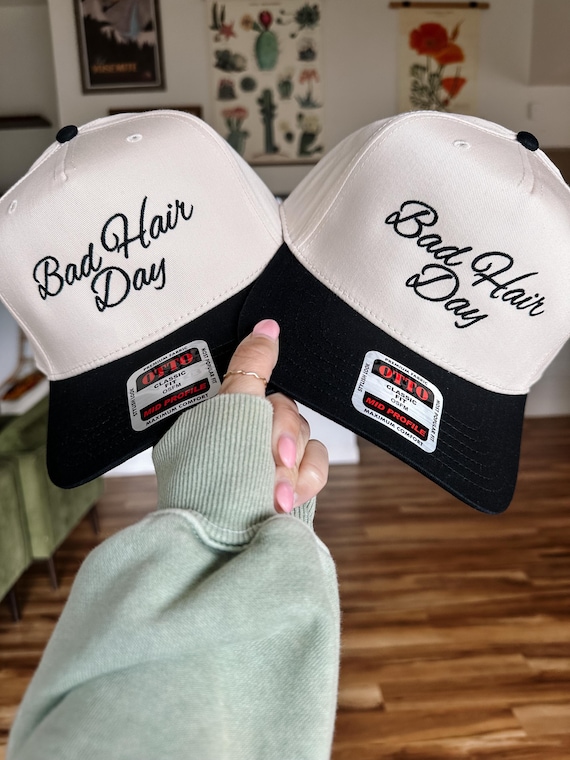 Bad hair day embroidered baseball cap Bad Hair Day Embroidered Pigment-dyed Baseball Cap (moontime  main image 4