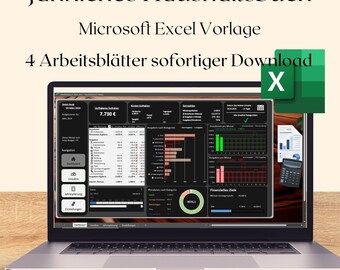 Personal Finance Excel Budget German: Annual Monthly Budget and Wealth Planner, Income Expenses Tracker