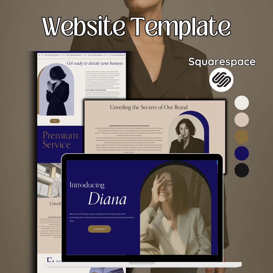 Squarespace Website Template for Coaches and Content Creators - Etsy