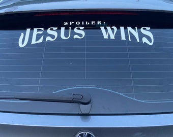 Bumper sticker Jesus wins