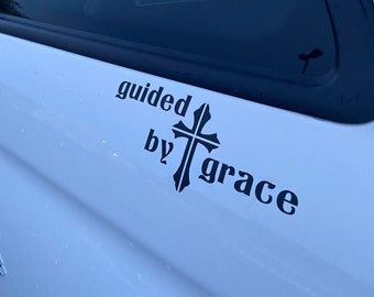 Bumper sticker Guided by Grace Old School