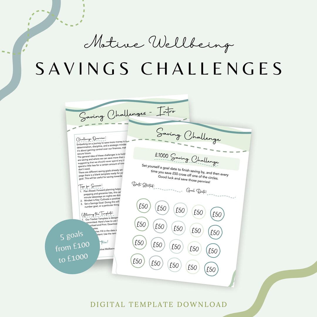 Saving Task Templates Saving Challenges Downloadable Digital Printable Budget and Finance PDF ...