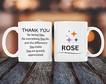 Thank you Gift for Her, for Him, for Dad, for Mom, Inspirational, Classic 11 oz Coffee Mug, Motivational, customizable, personalized