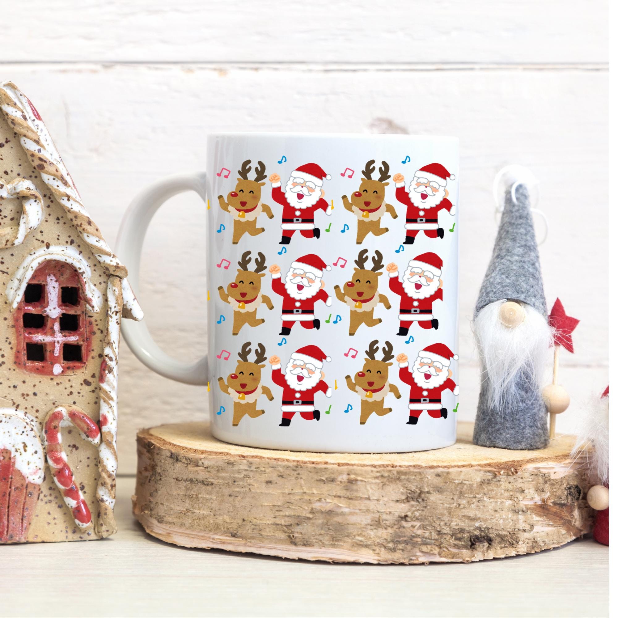 Christmas Mug, Secret Santa Gift for Family, Him, Her, Colleague, Friend, Santa, Reindeer Mug