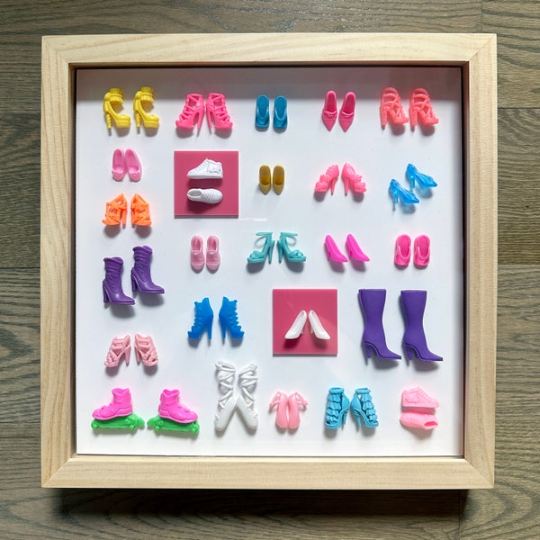 Barbie Shoe Shadow Box Wall Art