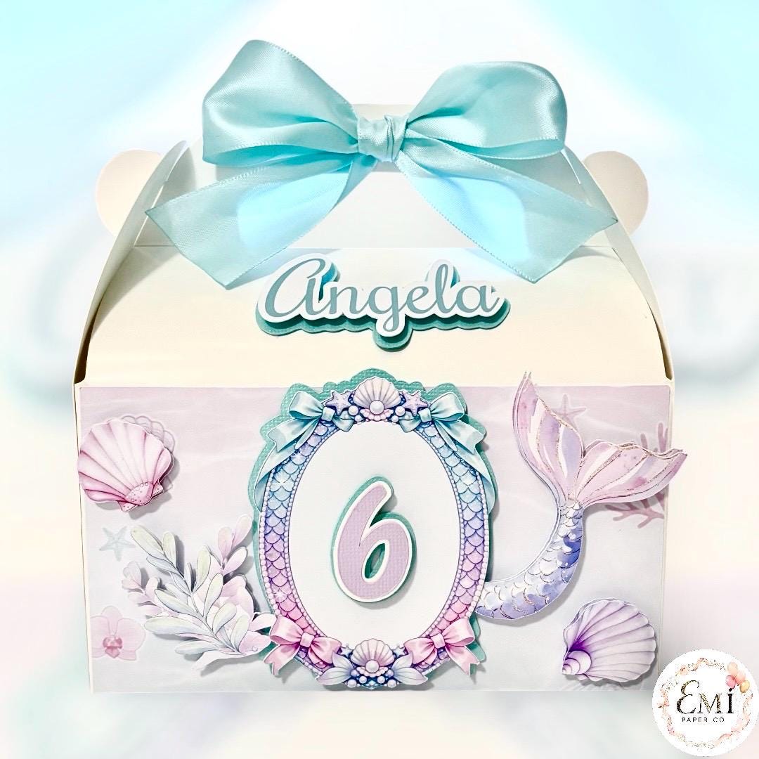 Mermaid Favor Boxes With Ribbon - Etsy