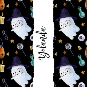 Halloween Ghost and Pumpkin 20 oz Skinny Tumbler Design
