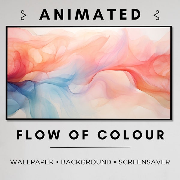 LIVE ANIMATED Frame Art Background Screensaver Wallpaper | Soft Watercolor Art | Abstract, Soft, Cosy | Twitch Overlay, OBS, Moving Art