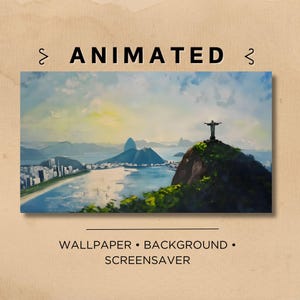 Aquarelle animée « Le Rédempteur » de Rio de Janeiro | vidéo, économiseur d'écran, arrière-plan, papier peint | Fleurs, Art en mouvement, Jolie, Nature