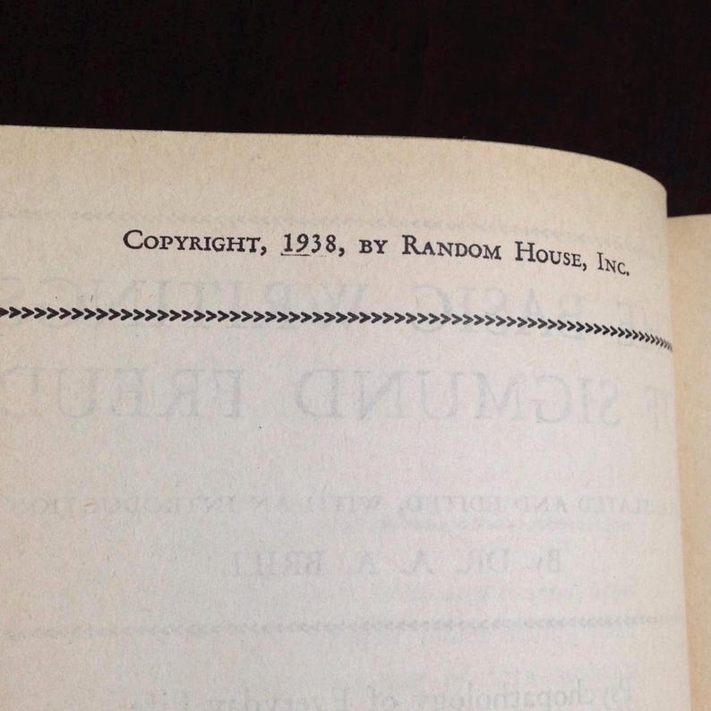May include: A close-up of a book's copyright page, showing the text "COPYRIGHT, 1938, BY RANDOM HOUSE, INC."