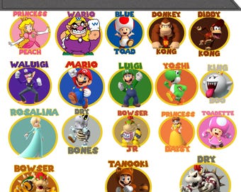 Pacote de PNGs de grupo | PNGs combinando de irmãos | Clipart da família Mario | PNGs da Princesa Peach, Luigi e Bowser | Camiseta de aniversário