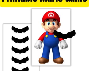 Jogo "Coloque o Bigode no Seu Objeto" | Atividade para Imprimir para Festa de Aniversário Infantil | Download Digital Divertido