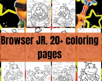 Livro de Colorir Browser Jr. | Mais de 20 páginas divertidas para colorir para crianças | Páginas para colorir de personagens de jogos para imprimir | Download instantâneo em PDF