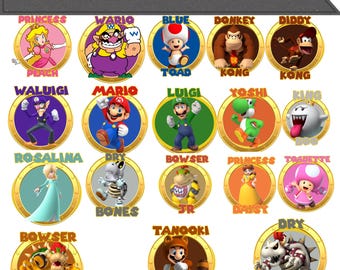 Pacote de PNGs de grupo | PNGs combinando de irmãos | Clipart da família Mario | PNGs da Princesa Peach, Luigi e Bowser | Camiseta de aniversário