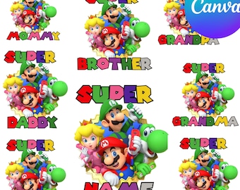 Modelo PNG personalizado de aniversário para Canva | Design de camiseta combinando para aniversário da família | Download digital editável
