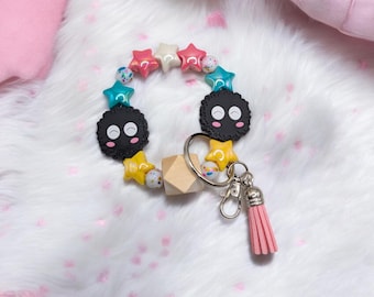 Llavero de pulsera Soot Spirit: llavero elástico hecho a mano