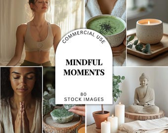 Mindfulness Stock Photos für Ganzheitliche Heilung und Wohlbefinden, Meditation Bilder, Social Media Content, Sage Grün Ästhetik für Pinterest Blog