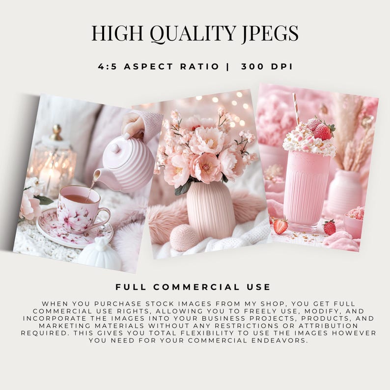 May include: Three images showcasing a pink teapot pouring tea into a pink teacup, a pink vase with pink flowers, and a pink milkshake with strawberries. The images are set against a white background with a pink and white fuzzy texture.