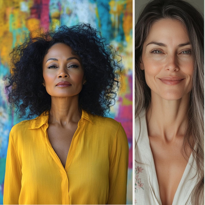 Mature Beauty Stock Photos - Diverse Women - Mature Women Beauty Stock Photos - Diverse Beauty Stock Image bundle - Reel Covers - Skincare