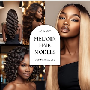 Luxury Hair Stock Photos - Melanin Models - Beauty Stock Images - High Quality Hair Photos - Digital Marketing Images - Hair Salon Photos