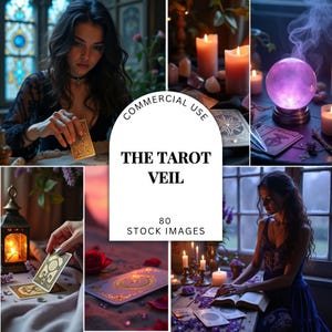 Fotos de tarot, imágenes espirituales de ensueño, plantillas de coaching holístico, imágenes de lectura de tarot, colección de marketing digital, medios místicos