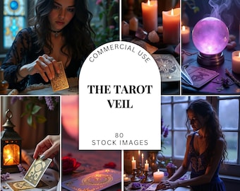 Fotos de tarot, imágenes espirituales de ensueño, plantillas de coaching holístico, imágenes de lectura de tarot, colección de marketing digital, medios místicos