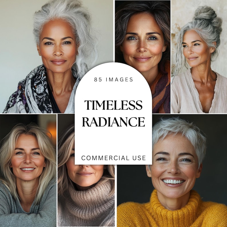 Mature Beauty Stock Photos - Diverse Women - Mature Women Beauty Stock Photos - Diverse Beauty Stock Image bundle - Reel Covers - Skincare