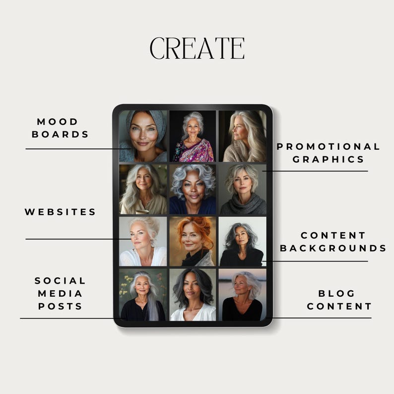 Mature Beauty Stock Photos - Diverse Women - Mature Women Beauty Stock Photos - Diverse Beauty Stock Image bundle - Reel Covers - Skincare