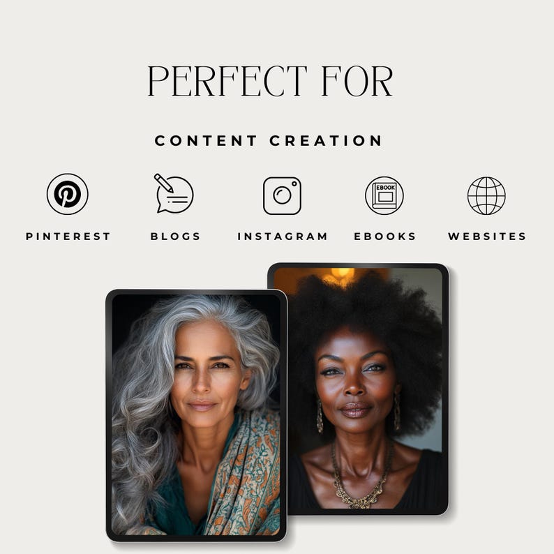 Mature Beauty Stock Photos - Diverse Women - Mature Women Beauty Stock Photos - Diverse Beauty Stock Image bundle - Reel Covers - Skincare