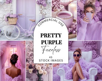 Faceless Digital Marketing Stock Images - Purple Aesthetic - Luxury Social Media Content - Instagram Story Photos - Deep Purple Boss Babe