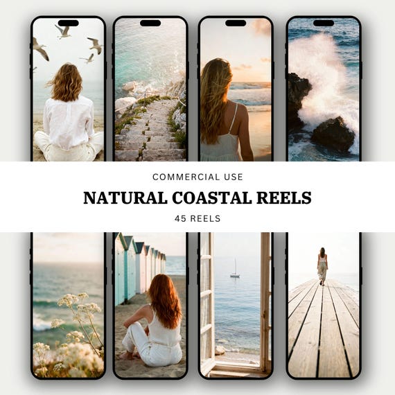 Natural Coastal Lifestyle Reels | Faceless Instagram videos | Authentic Beach Content | Wellness Coach Social Media
