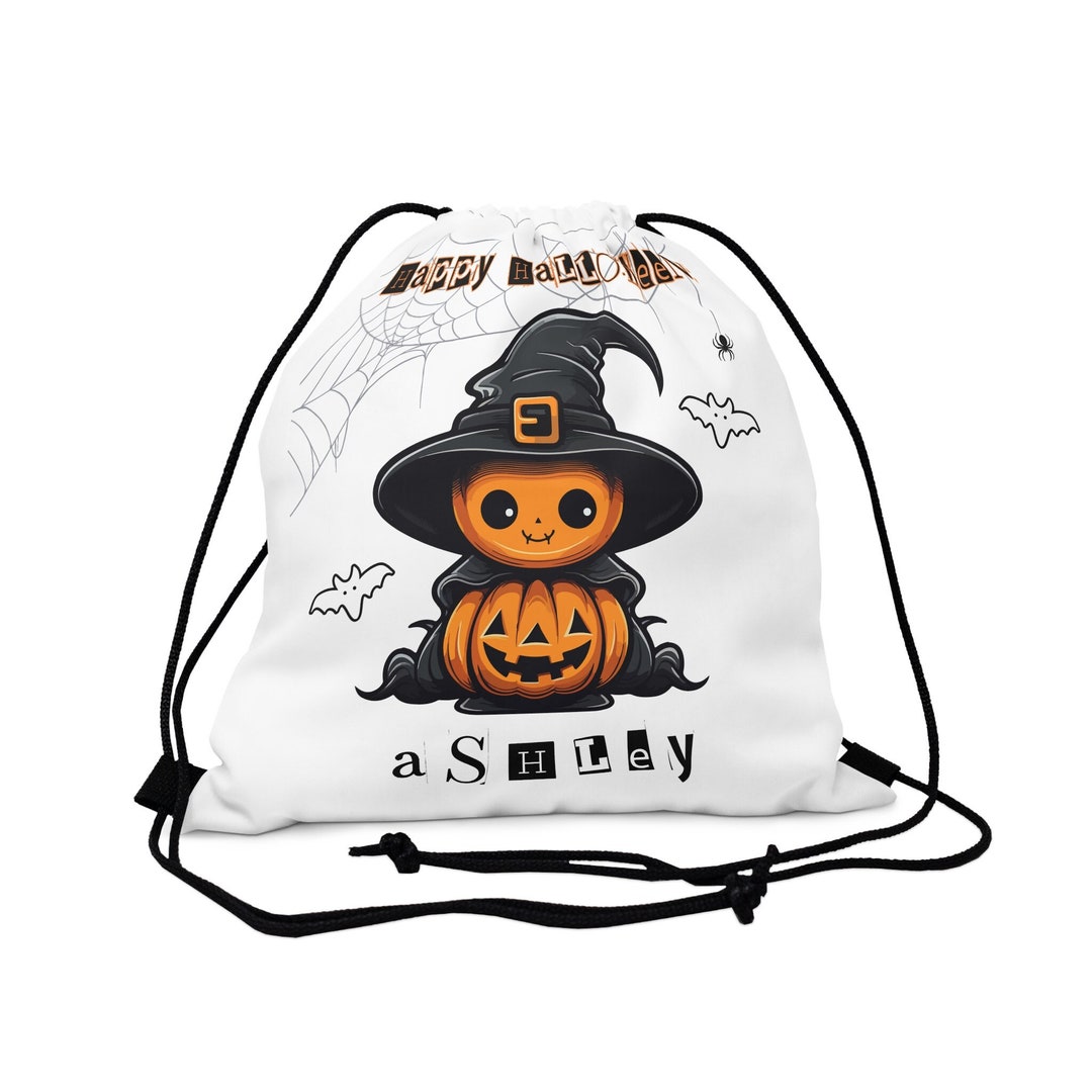 Custom Halloween Drawstring Bags, Personalized Trick or Treat Candy