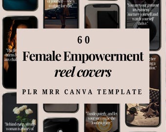 Dark Aesthetic Instagram Reel Covers with MRR & PLR - Luxury Templates for Social Media - Faceless Marketing - Female Empowerment Reels
