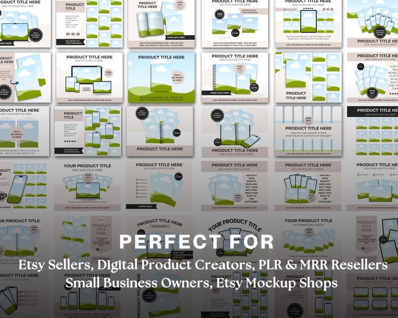 MRR PLR Digital Product Mockup Templates - Editable Canva Designs for ...