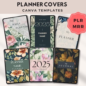 Planner Covers with MRR -  Digital Notebook Covers with Master Resell Rights,  Aesthetic Design - Resell Rights, Canva Templates. KPD