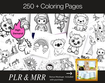 Children's Coloring Book Bundle | 250+ Pages, MRR Canva Templates
