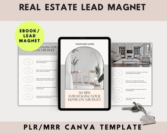 50 Tips For Staging Your Home On A Budget with Resell Rights, Real Estate Lead Magnet, Done For You Lead Magnet, Home Stager Content, Resell
