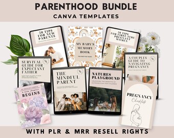 Parenthood PLR Bundle – Pregnancy Checklists, Journal, Parenting eBooks (Canva Templates) with Master Resell Rights