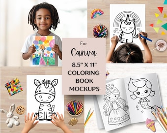 Coloring Book Mockup | KDP Mockup | Kids Book Mockup | Canva Coloring Book Mockup | Mockup Bundle | Coloring Page Mockup | Activity Mockup