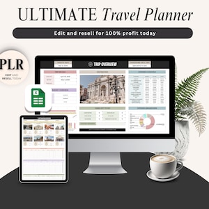 PLR TRAVEL PLANNER Google Sheet, Digital Travel Planner, Vacation Planner,  Resell, Travel checklist, Travel Itinerary, Travel checklist.