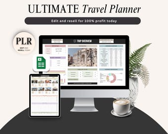 PLR TRAVEL PLANNER Google Sheet, Digital Travel Planner, Vacation Planner,  Resell, Travel checklist, Travel Itinerary, Travel checklist.