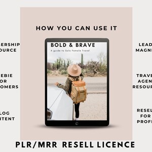 Solo Travel Guide PLR, MRR Ultimate Travel Tips for Solo Travelers, Resell Rights, Done For You eBook, Travel Planner, Travel Agent Content
