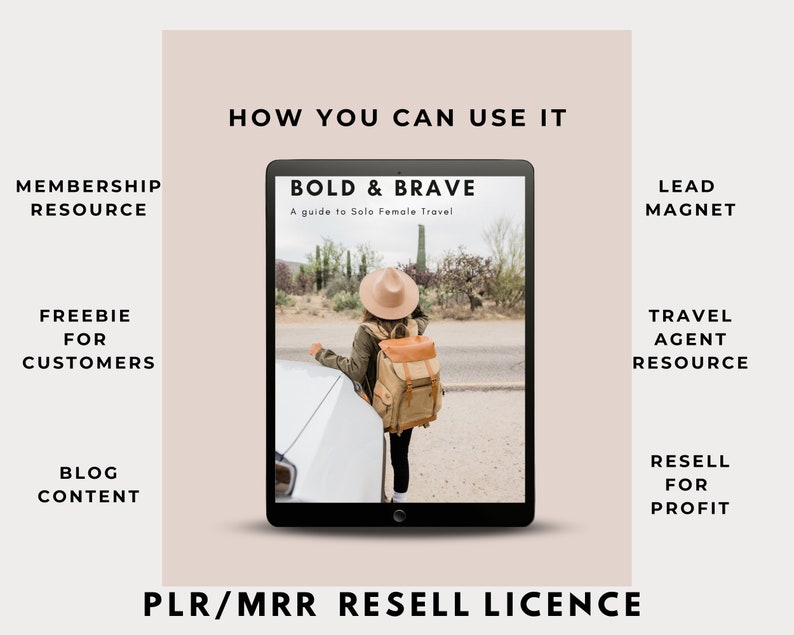 Solo Travel Guide PLR, MRR Ultimate Travel Tips for Solo Travelers, Resell Rights, Done For You eBook, Travel Planner, Travel Agent Content